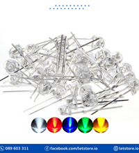 10PCS LED 5MM Straw Hat Wide Angle Light Emitting Diode Red Blue Yellow Green White Color