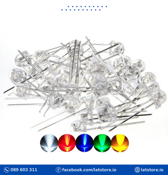 10PCS LED 5MM Straw Hat Wide Angle Light Emitting Diode Red Blue Yellow Green White Color