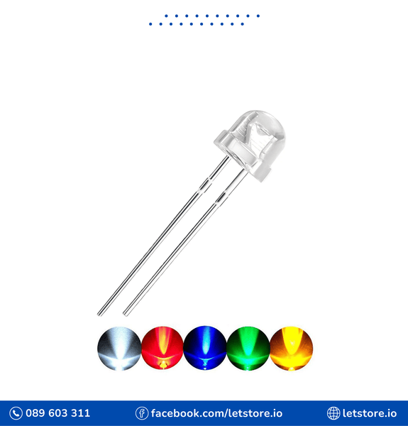 10PCS LED 5MM Straw Hat Wide Angle Light Emitting Diode Red Blue Yellow Green White Color