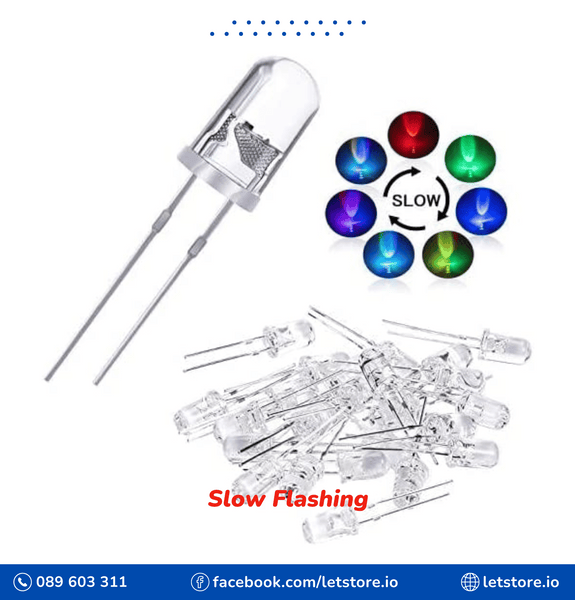 10PCS LED 5MM RGB 2 PIN Multicolor Slow / Fast Flashing