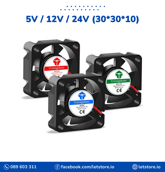 3010 Fan 30MM 30x30x10MM 12V 5V 24V 2Pin DC Cooler Small Cooling Fan DIY