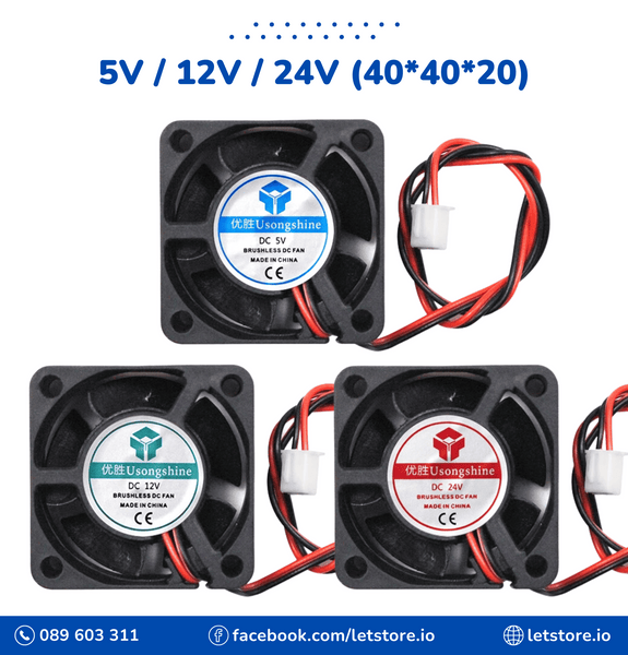 4020 Fan 40MM 40x40x20MM 12V 5V 24V 2Pin DC Cooler Small Cooling Fan DIY