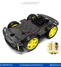 4WD Robot Chassis DIY Kit Double Layer Black Acrylic Robot Chassis