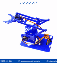 DIY Blue Acrylic Robot Arm Manipulator Mechanical Arm Kit (including 4 Servo sg90 )
