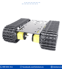 Tank Chassis Kit, TT02 Metal Frame Crawler Robotic Tank Chassis Platform for Arduino Black