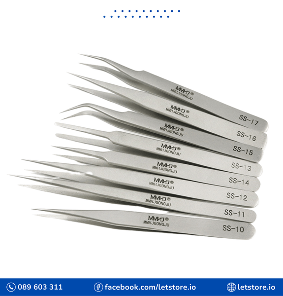 Stainless Steel Straight and Curved Non Magnetic Tweezers Use for Dental/Mobile/Gadget/Laptop Repair