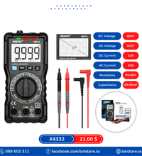 MESTEK DM91A Digital Multimeter Voltage Tester Electric Tools Test Lead Auto Range Capacitance Tester T-RMS Multimetro Voltmeter