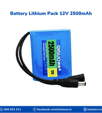 Battery 12V Lithium Pack 12V 1500mAh