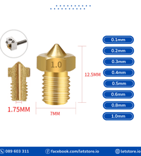 Brass M6 Nozzle E3D Makerbot For 1.75mm V5 V6 J-head 3D Printer Extruder