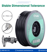 ESUN ABS+ 1.75mm Black Color 1KG 3D Printer Filament