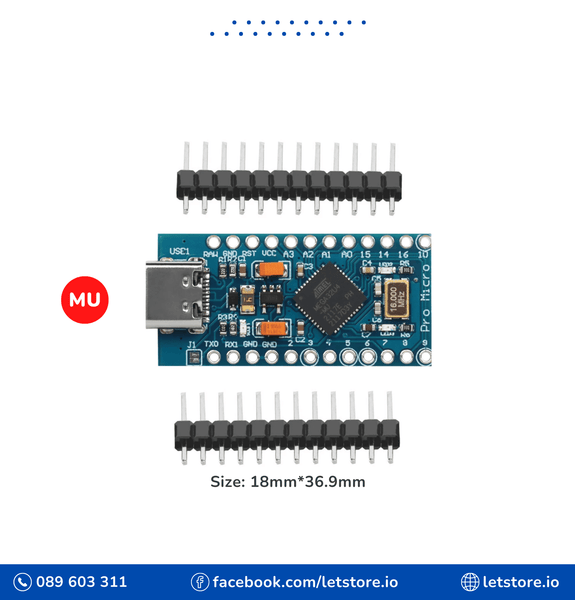 Pro Micro ATmega32U4 Pro Micro 5V 16MHz MU Chip Type-C USB