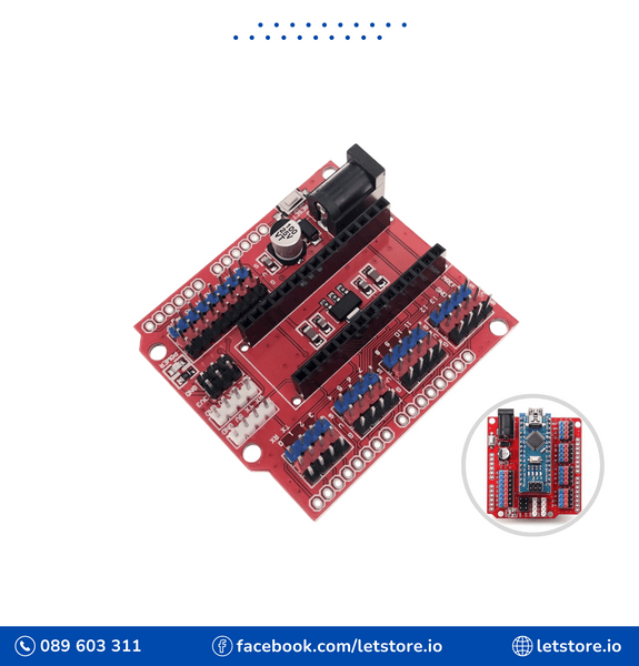 NANO I/O IO Expansion Sensor Shield Module V3.0 Red PCB