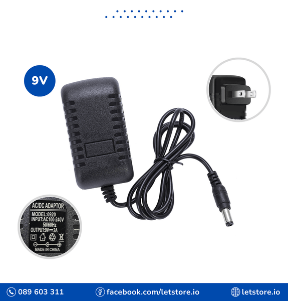 AC to DC 9V 2A Power Supply Adapter