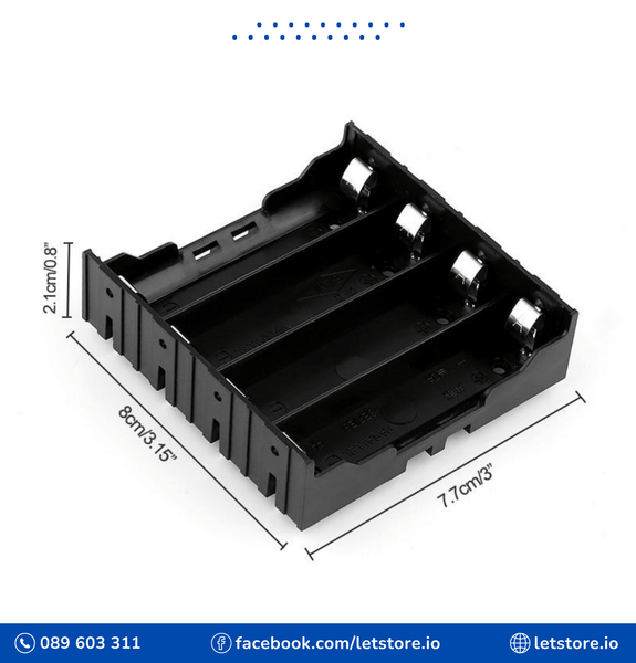 ABS 18650 Cases 4X 18650 Battery Holder Storage Box Case 4 Slot Battery