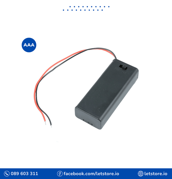 2X 1.5V AAA Battery Holder With Cover And On/Off Switch
