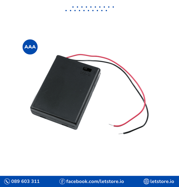 3X 1.5V AAA Battery Holder With Cover And On/Off Switch