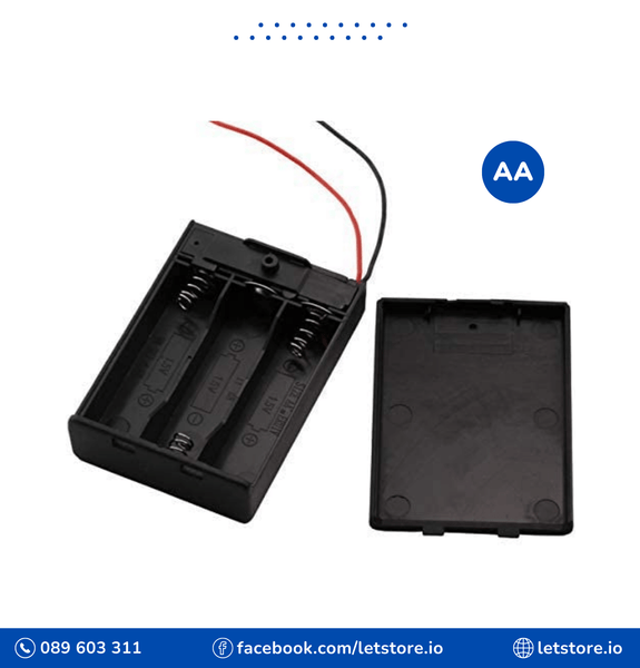 3X 1.5V AA Battery Holder With Cover And On/Off Switch