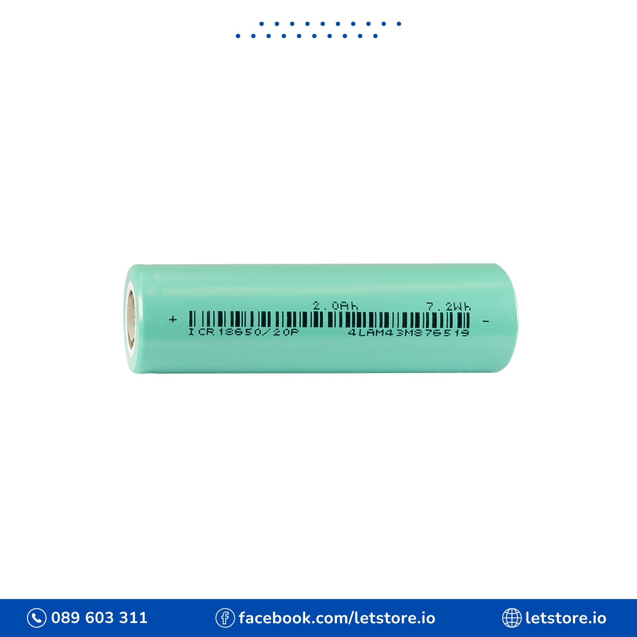 Battery 3.7V 18650 Lithium 2000mAh