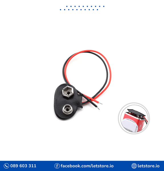 Battery Clip Connector 15cm T-type