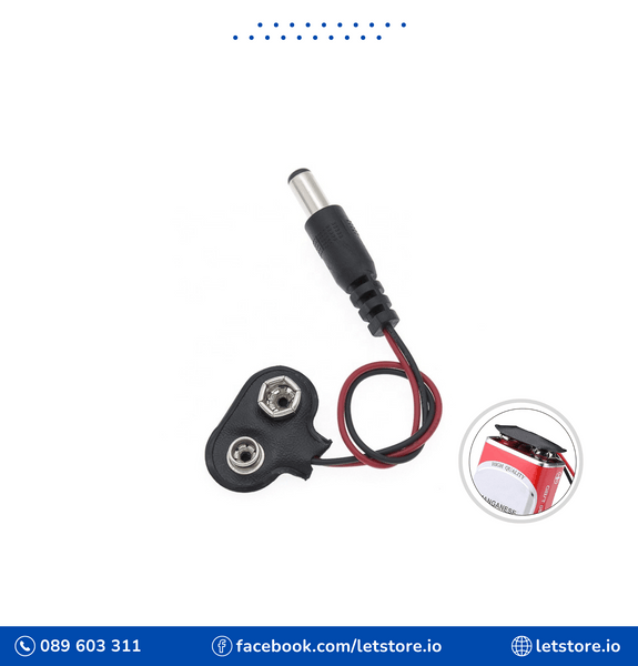 Battery Clip Connector with DC 15cm T-type