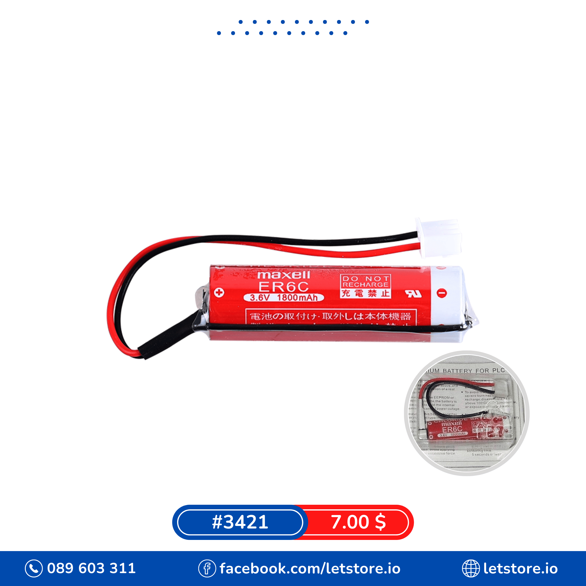 MAXELL ER6C F2-40BL FX PLC 3.6V 3.6V 1800mah
