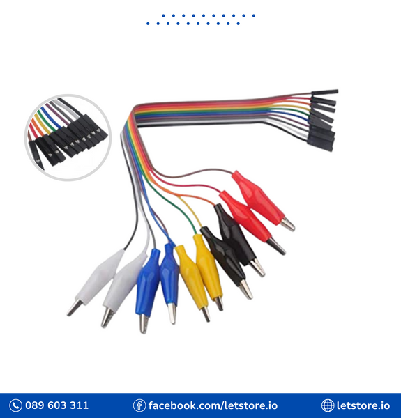 Alligator Clip to Dupont Wire 10 Pins 20CM Male / Female For Test Lead MicroBit