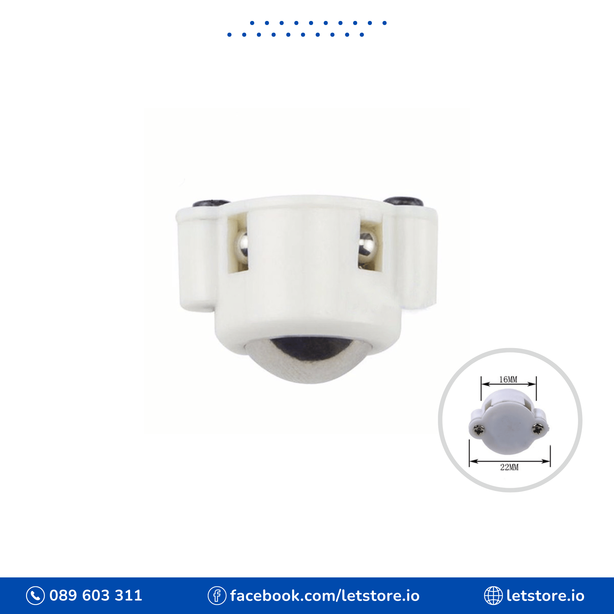 Wheel Caster DIY 15mm White